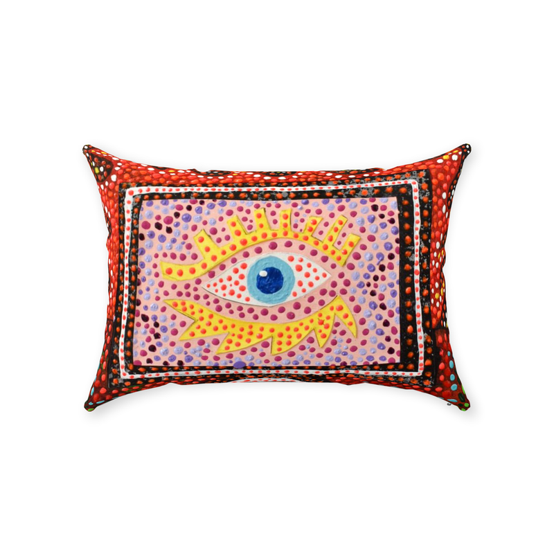 coastal-themed accent pillow with a coral.