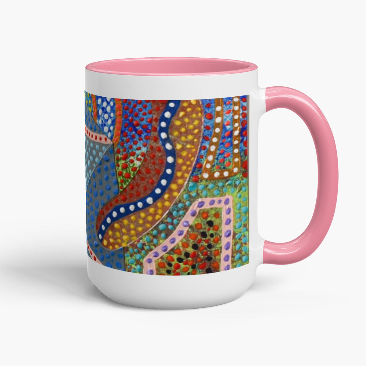 colorful coffee mug, accent mug, coffee mug with artwork