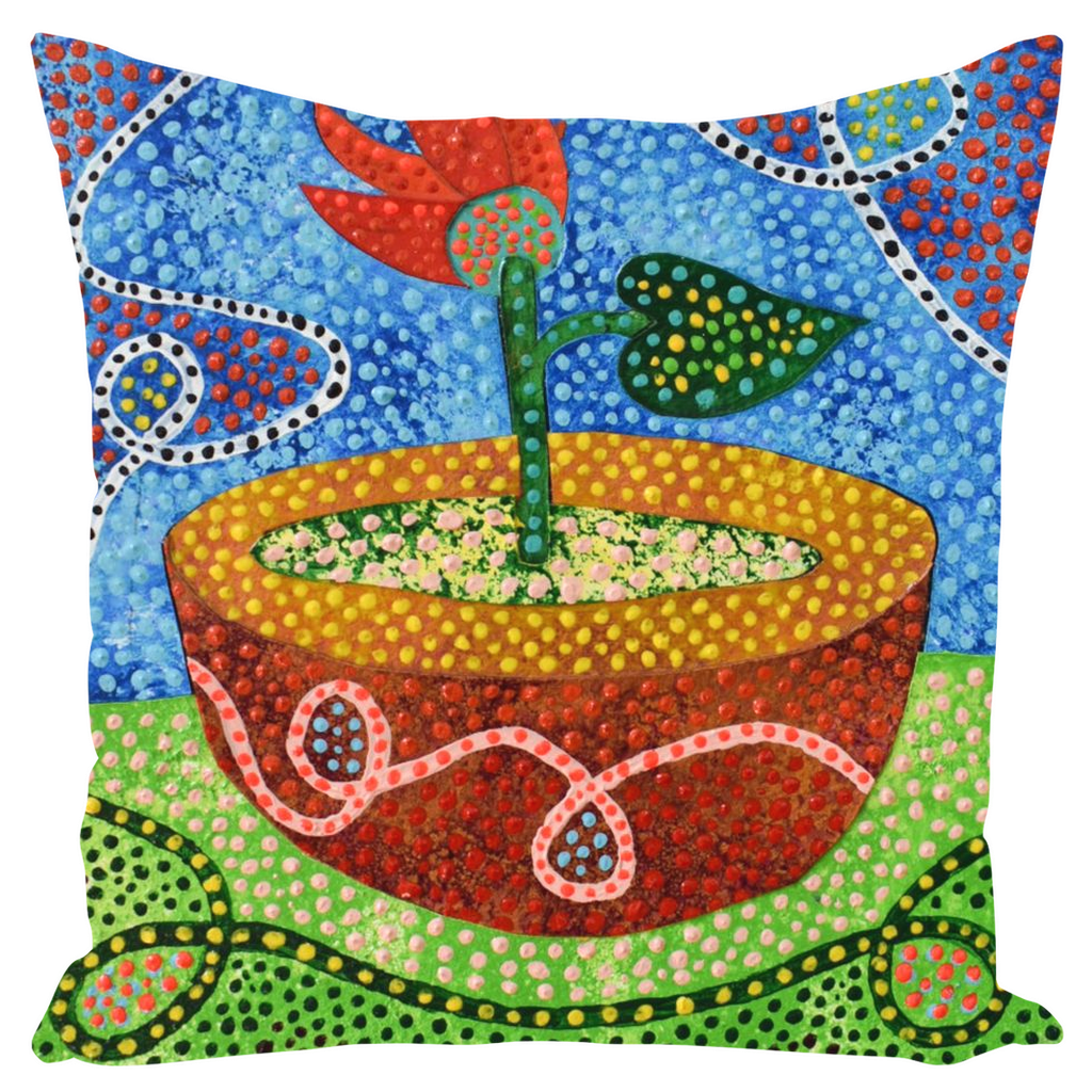 Four Red Petals Accent Pillow