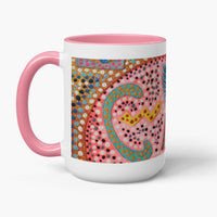 gold and pink dotted accent mug.