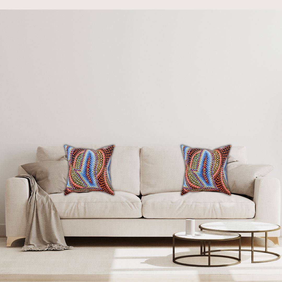 Retro Abstract Accent Pillow