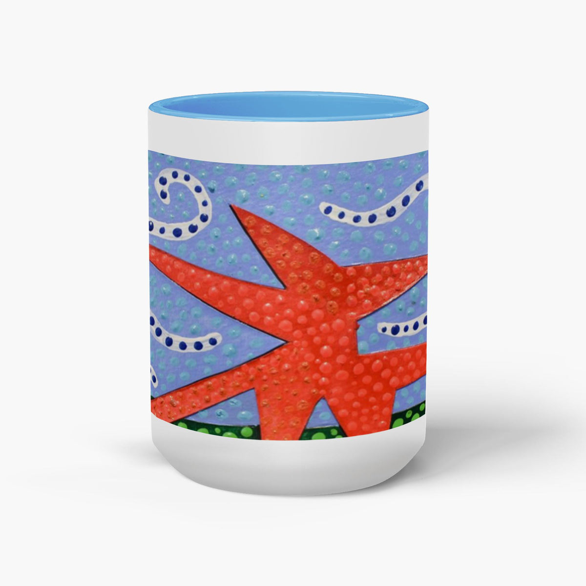 coffee mug, accent mug, coffee mug with calder