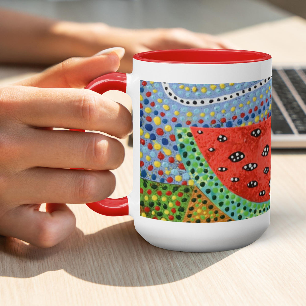 Watermelon Slice Accent Mug