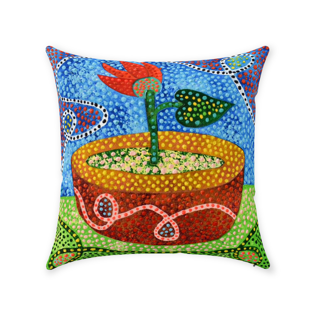 Four Red Petals Accent Pillow