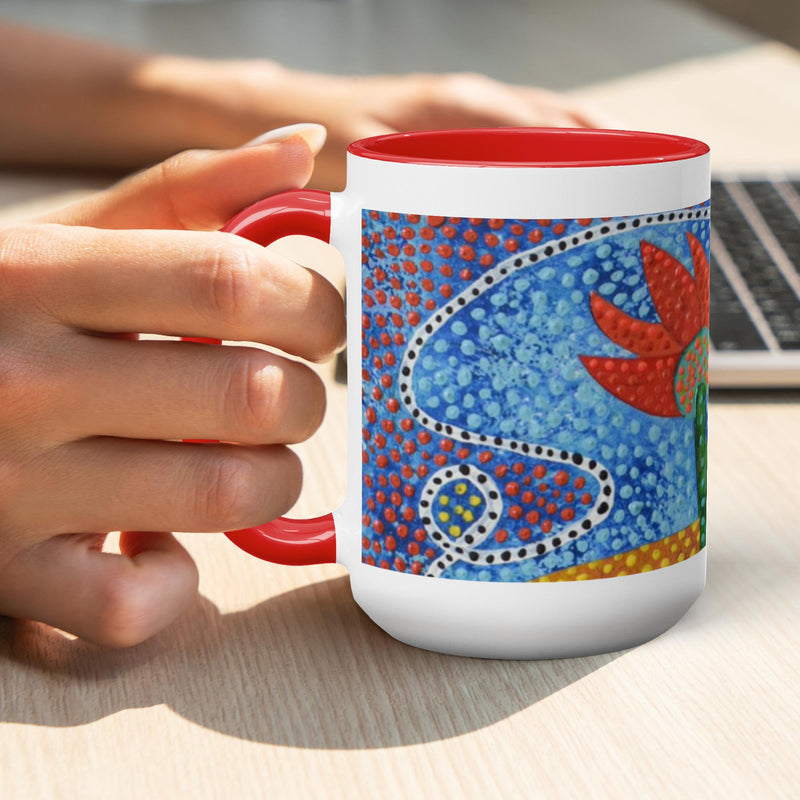 Four Red Petals Accent Mug